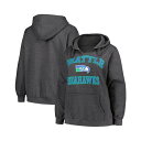 ファナティクス レディース パーカー・スウェットシャツ アウター Women's Charcoal Seattle Seahawks Plus Size Heart and Soul V-Neck Pullover Hoodie Charcoal