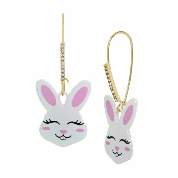 ベッツィジョンソン レディース ピアス＆イヤリング アクセサリー Faux Stone Bunny Dangle Earrings White, Gold