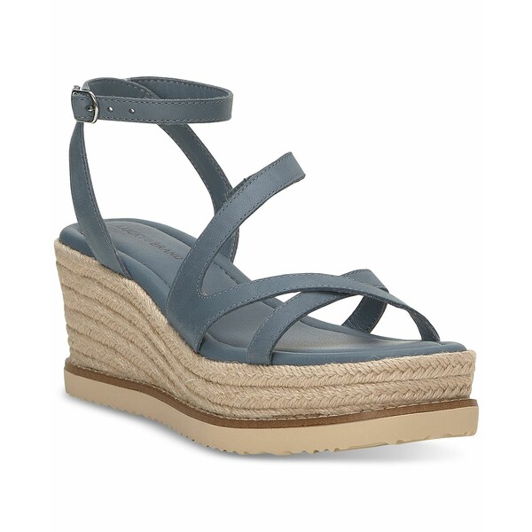 å֥ ǥ  塼 Women's Carolie Strappy Espadrille Wedge Sandals Natural Blue Leather