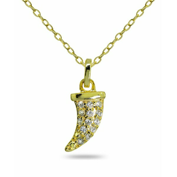 Wj xj[j fB[X lbNXE`[J[Ey_ggbv ANZT[ Cubic Zirconia Horn Pendant in 18k Gold Plated Sterling Silver Gold