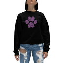 エルエーポップアート レディース カットソー トップス Women's XOXO Dog Paw Word Art Crewneck Sweatshirt Black