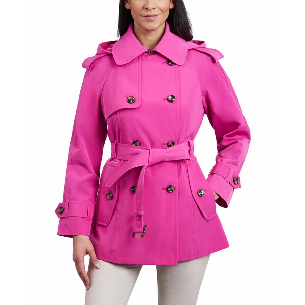 ロンドンフォグ トレンチコート レディース ロンドンフォグ レディース ジャケット＆ブルゾン アウター Women's Double-Breasted Belted Trench Coat Cerise