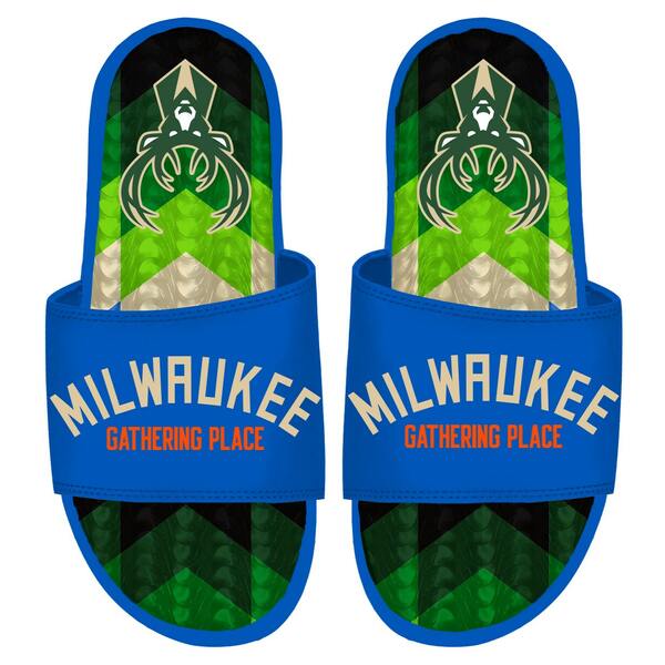 アイスライド メンズ サンダル シューズ Milwaukee Bucks ISlide 2022/23 City Edition Gel Slide Sandals Royal