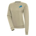 アンティグア レディース パーカー・スウェットシャツ アウター Detroit Lions Antigua Women's Victory Pullover Sweatshirt Khaki