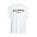 【送料無料】 バルマン メンズ Tシャツ トップス T-shirts White