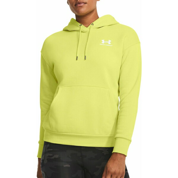 アンダーアーマー レディース パーカー・スウェットシャツ アウター Under Armour Women's Essential Fleece Hoodie Lime Yellow