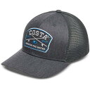 RX^f}[ Y Xq ANZT[ Costa Del Mar Men's Spinners Trucker Hat Black Heather