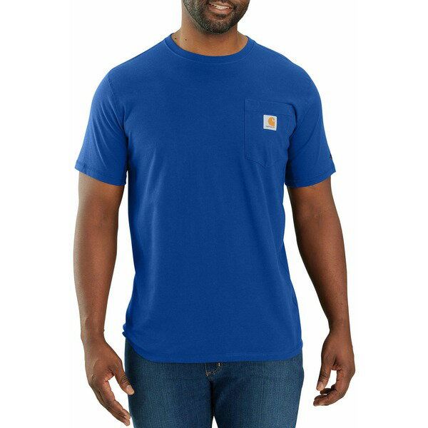 J[n[g Y Vc gbvX Carhartt Men's Force Pocket Short Sleeve T-Shirt Glass Blue