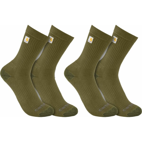 J[n[g Y C A_[EFA Carhartt Men's Midweight Logo Crew Socks - 2 Pack Walnut