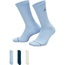 W[_ fB[X C A_[EFA Jordan Everyday Crew Socks - 3 Pack Carolina Blue/White