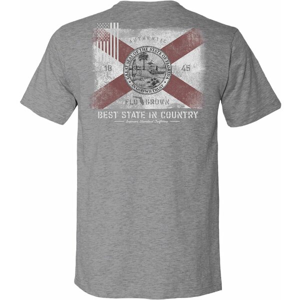 t[OE Y Vc gbvX FloGrown Men's Best State Flag T-Shirt Heather Charcoal