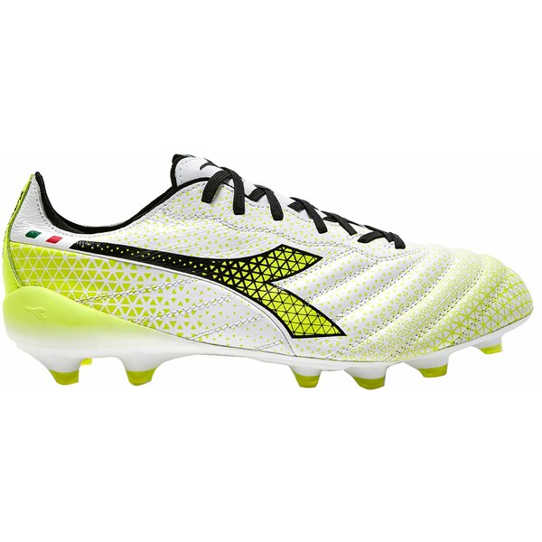 x  å ݡ Diadora Brasil Elite 2 Tech GR ITA LPX FG Soccer Cleats White/Yellow