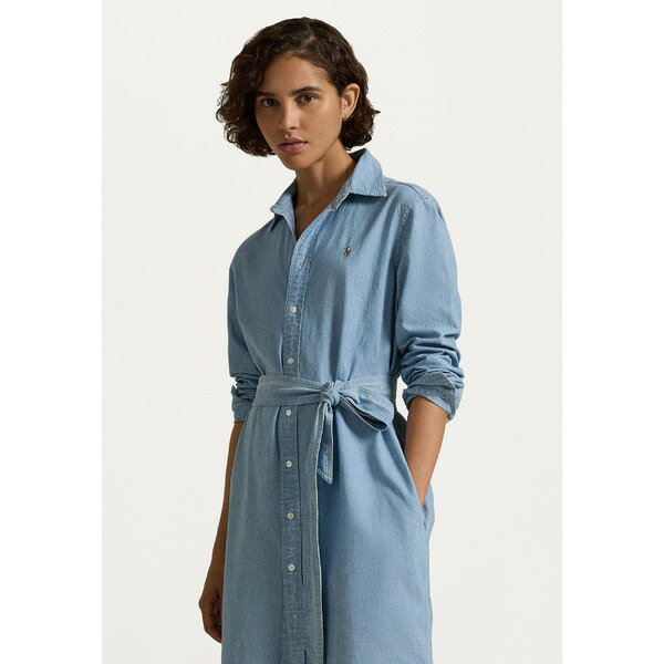 ラルフローレン レディース ワンピース トップス COTTON CHAMBRAY BELTED SHIRTDRESS - Denim dress - chambray