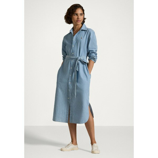 ラルフローレン レディース ワンピース トップス COTTON CHAMBRAY BELTED SHIRTDRESS - Denim dress - chambray