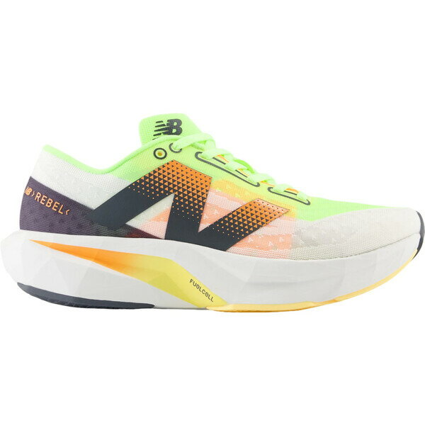 New Balance ニューバランス メンズ スニーカー 【New Balance FuelCell Rebel v4 Bleached Lime Glo Hot Mango】 サイズ US_M_15 White/Bleached Lime Glo/Hot Mango