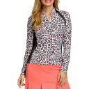 テイル レディース シャツ トップス Tail Women 039 s Long Sleeve Flynn Mandarin Golf Top Desert Leopard