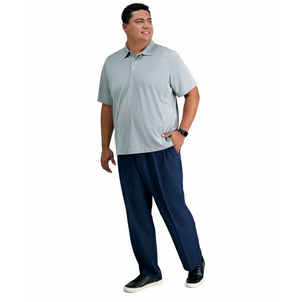 ハガール メンズ カジュアルパンツ ボトムス Men's Big & Tall Cool 18&reg; PRO Classic-Fit Expandable Waist Flat Front Stretch Dress Pants Navy