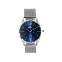 プジョー レディース 腕時計 アクセサリー Men's 40mm Blue Dial Slim Case Stainless Steel Mesh Watch ...