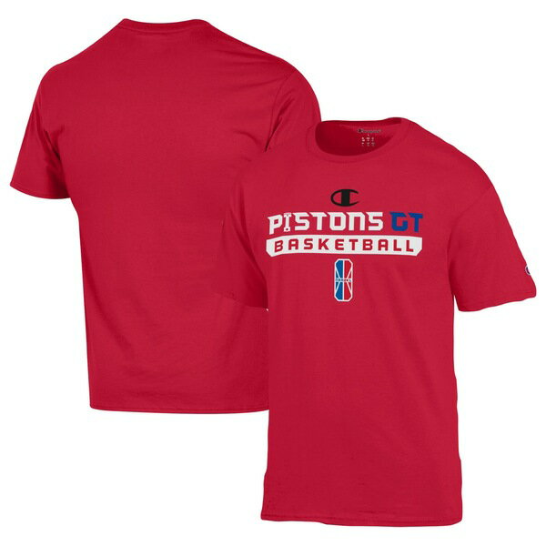 チャンピオン メンズ Tシャツ トップス Pistons GT Champion Unisex OnCourt 2K League Authentic Practice TShirt Red