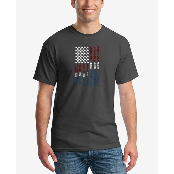 エルエーポップアート メンズ Tシャツ トップス Men's Support our Troops Word Art Short Sleeve T-sh..