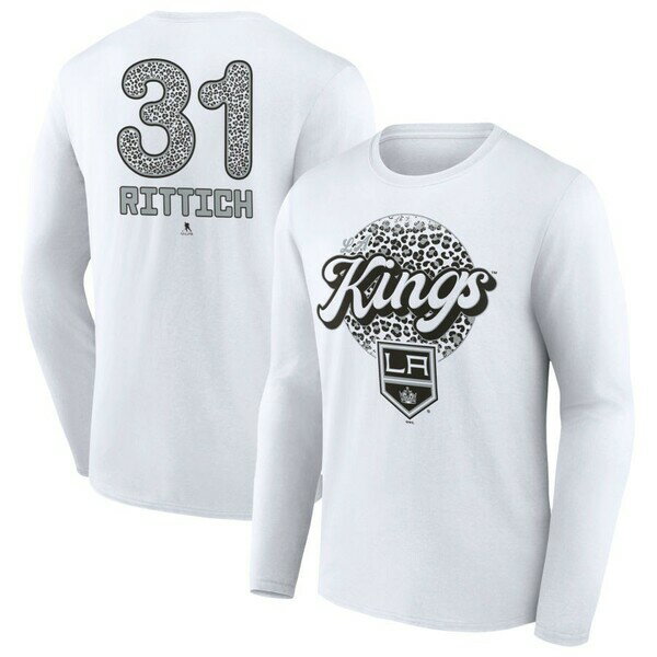 եʥƥ  T ȥåץ Los Angeles Kings Fanatics Branded Unisex Personalized Name &Number Leopard Print Long Sleeve TShirt Rittich,David-31