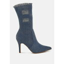 ロンンドンラグ レディース ブーツ シューズ Himkok Distressed Denim Mid-Calf Boots Denim