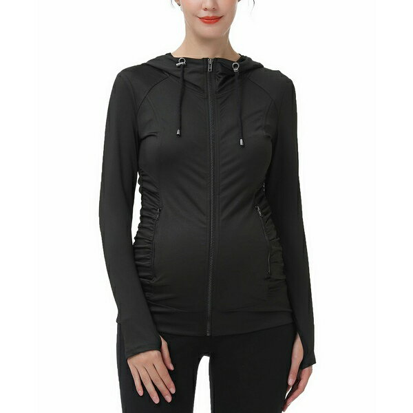 キミ アンド カイ レディース ジャケット＆ブルゾン アウター Maternity Essential Ruched Hooded Active Jacket Black