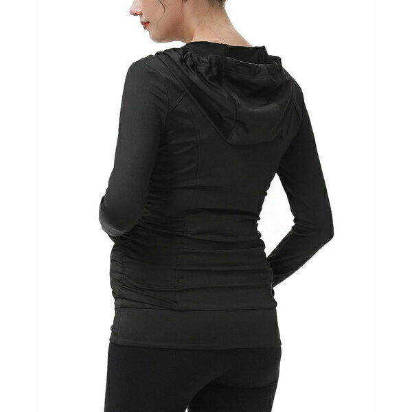 キミ アンド カイ レディース ジャケット＆ブルゾン アウター Maternity Essential Ruched Hooded Active Jacket Black 3