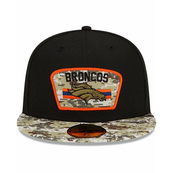 ニューエラ メンズ 帽子 アクセサリー Men's Black, Camo Denver Broncos 2021 Salute To Service 59FIFTY Fitted Hat Black, Camo