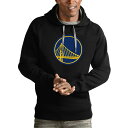 AeBOA Y p[J[EXEFbgVc AE^[ Golden State Warriors Antigua Team Logo Victory Pullover Hoodie Black