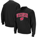 コロシアム メンズ パーカー・スウェットシャツ アウター Wisconsin Badgers Colosseum Arch & Logo Crew Neck Sweatshirt Black