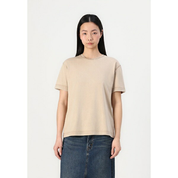 イーブン アンド オド レディース Tシャツ トップス Basic T-shirt - light taupe