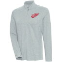 【送料無料】 アンティグア レディース パーカー・スウェットシャツ アウター Detroit Red Wings Antigua Women's Confront QuarterZip Pullover Top Heather Gray