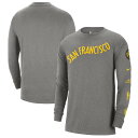 【送料無料】 ナイキ メンズ Tシャツ トップス Golden State Warriors Nike 2023/24 City Edition Max90 Expressive Long Sleeve TShirt Charcoal