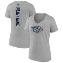 【送料無料】 ファナティクス レディース Tシャツ トップス Nashville Predators Fanatics Branded Women 039 s Personalized Name Number VNeck TShirt Heather Gray