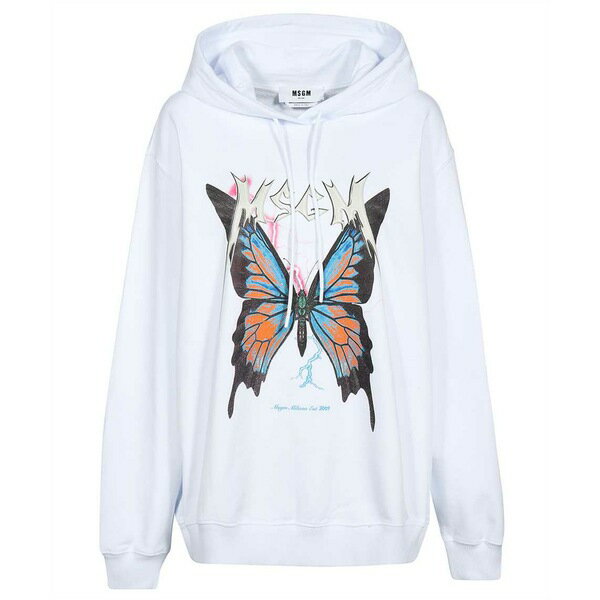 エムエスジイエム レディース パーカー・スウェットシャツ アウター Cotton Hoodie White