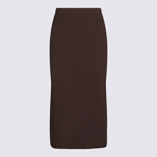 ツインセット レディース スカート ボトムス Dark Brown Viscose Midi Skirt BLACK CHOCOLATE