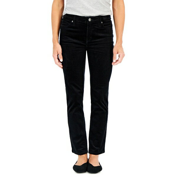 スタイルアンドコー レディース デニムパンツ ボトムス Petite Straight-Leg Corduroy Jeans, Created for Macy's Deep Black