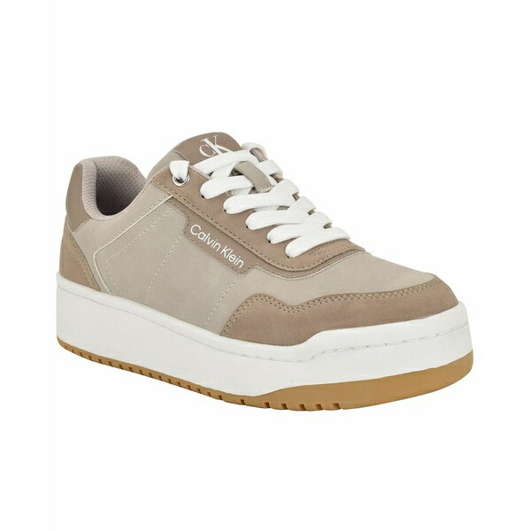 カルバンクライン レディース スニーカー シューズ Women's Adryen Lace-Up Sneakers Light Taupe(4)