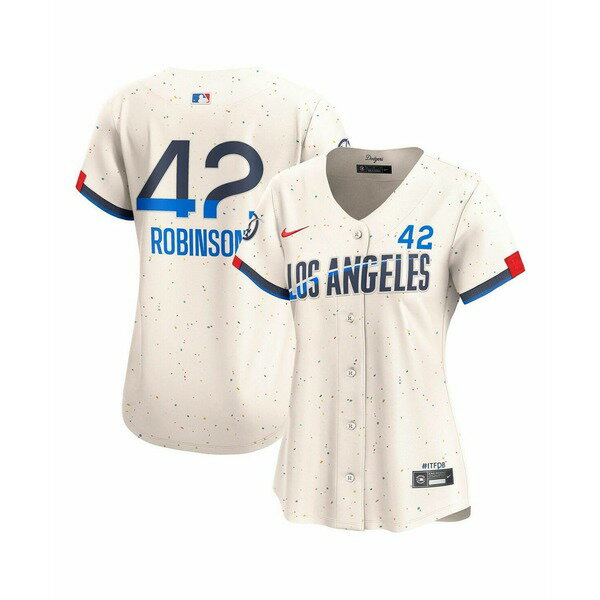 ナイキ レディース カットソー トップス Women's Jackie Robinson Cream Los Angeles Dodgers City Connect Retired Limited Jersey Cream