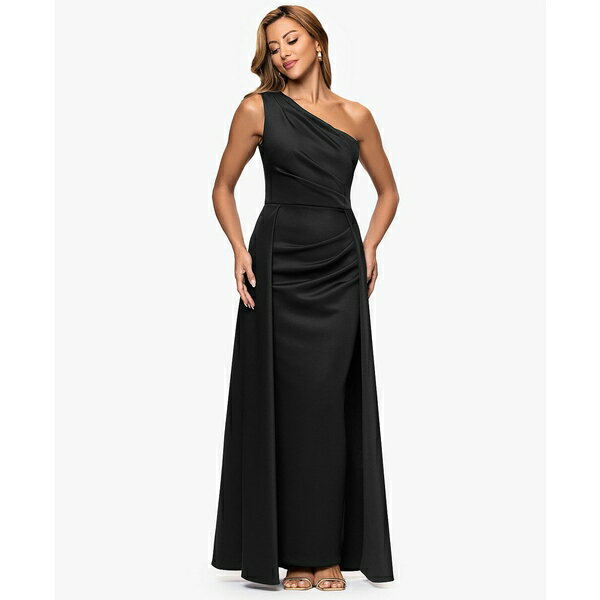 エスケープ レディース ワンピース トップス Women's One Shoulder Ball Gown Black