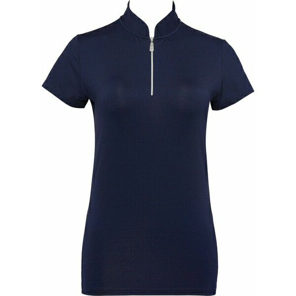 X|bgn[[ fB[X Vc gbvX Bette & Court Women's Petal 1/4 Zip Mock Neck Golf Polo Pacific