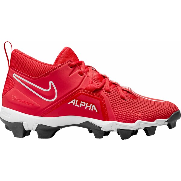 iCL Y TbJ[ X|[c Nike Men's Alpha Menace 3 Shark Mid Football Cleats Red/White