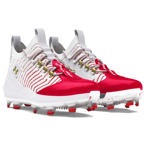 アンダーアーマー メンズ 陸上 スポーツ Under Armour Harper 9 Pro TPU White/Red/Metallic Gold