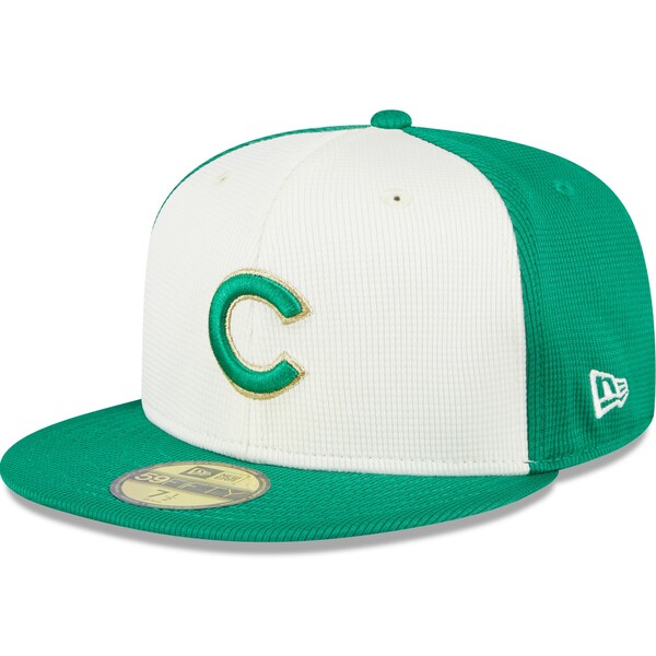 ˥塼  ˹ ꡼ Chicago Cubs New Era 2024 St. Patrick's Day 59FIFTY Fitted Hat White/Green