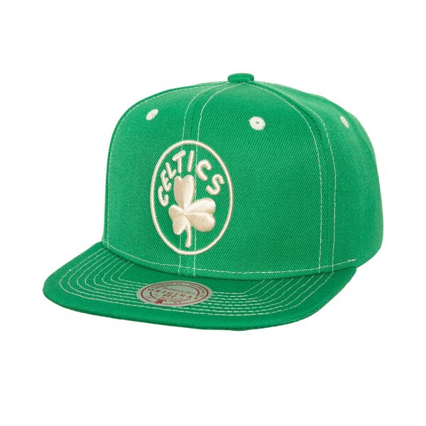 ミッチェル&ネス メンズ 帽子 アクセサリー Boston Celtics Mitchell & Ness Energy Contrast Snapback Hat Kelly Green
