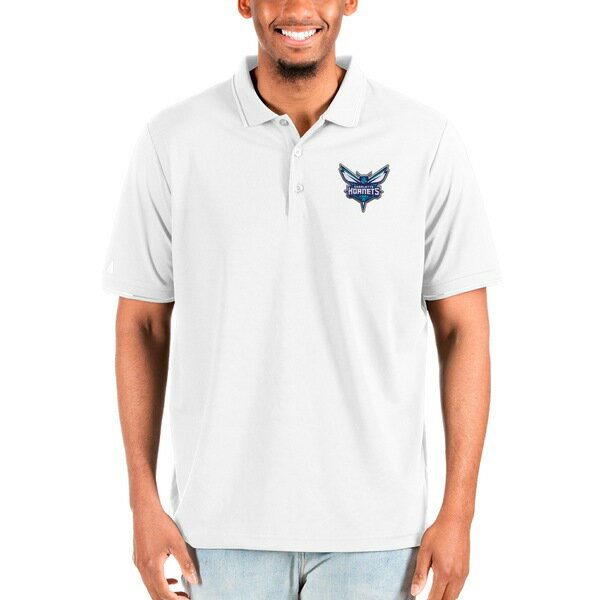 AeBOA Y |Vc gbvX Charlotte Hornets Antigua Big & Tall Affluent Polo White