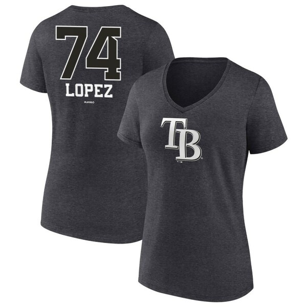 t@ieBNX fB[X TVc gbvX Tampa Bay Rays Fanatics Branded Women's Personalized Monochrome Name & Number VNeck TShirt Charcoal