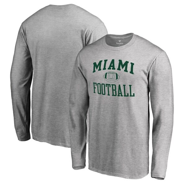 եʥƥ  T ȥåץ Miami Hurricanes Fanatics Branded First Sprint Long Sleeve TShirt Ash