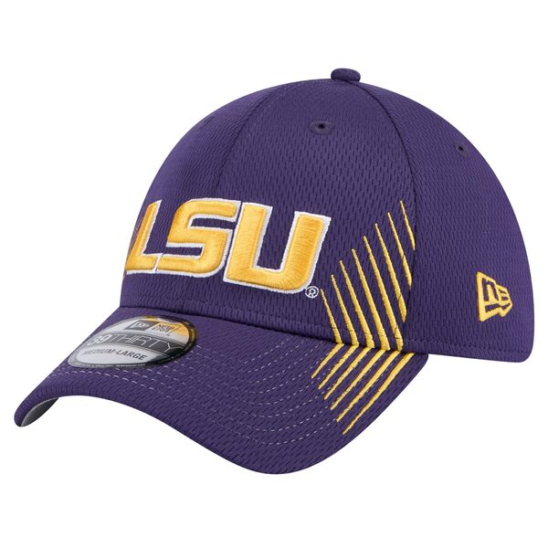 j[G Y Xq ANZT[ LSU Tigers New Era Active Slash Sides 39THIRTY Flex Hat Purple